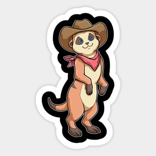 Meerkat as Cowboy with Scarf Sticker